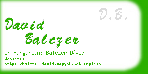 david balczer business card